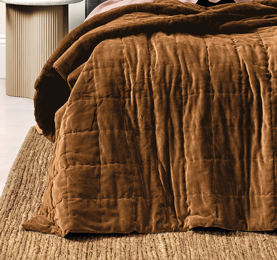 Luxury Velvet Coverlet Tobacco – Manchester Warehouse