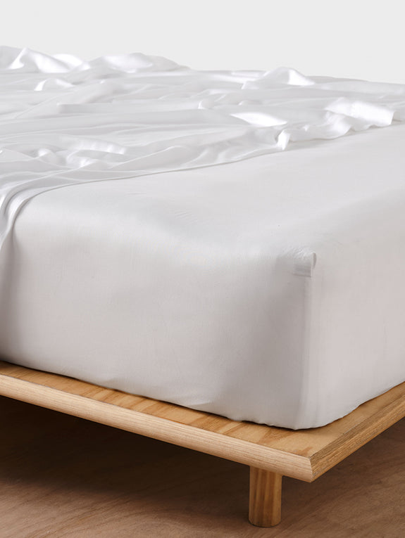 Nara 400THC Bamboo Cotton Mega Fitted Sheet Range White