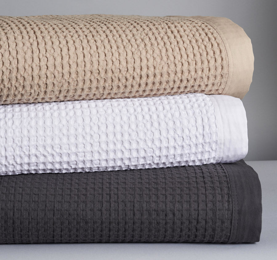 Cotton Waffle Blanket Range Charcoal Manchester Warehouse