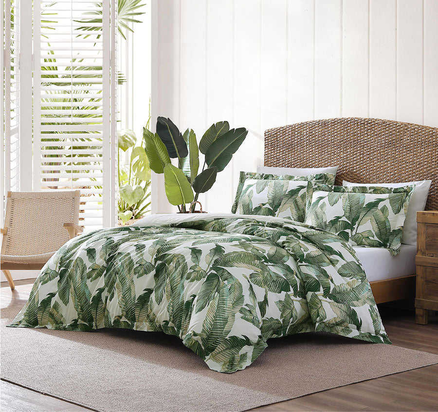 Fiesta Palms Quilt Cover Set Range Green – Manchester Warehouse