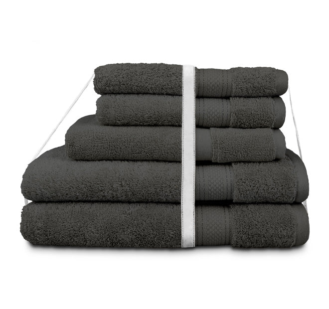 St Regis 5 Piece 600GSM Cotton Towel Set Charcoal Manchester