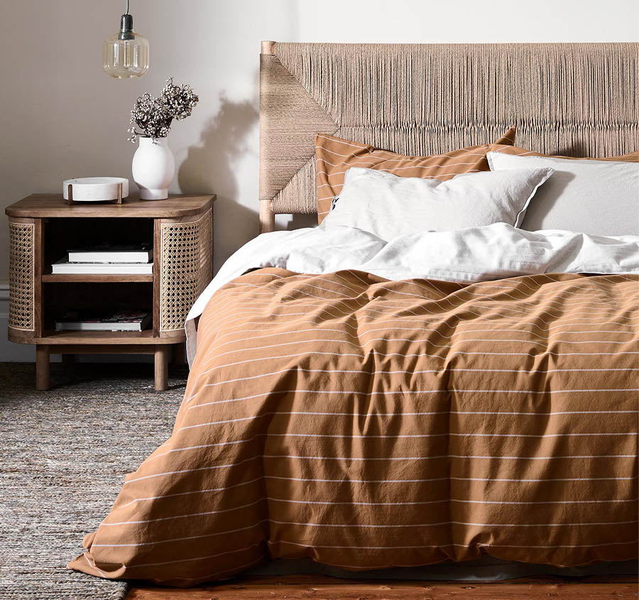 French Stripe Quilt Cover Range Bronze Manchester Warehouse