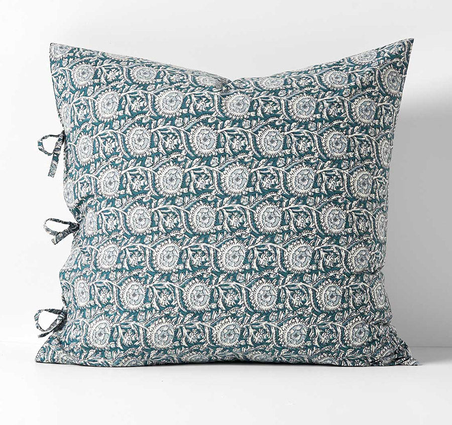 Teal european sale pillowcase