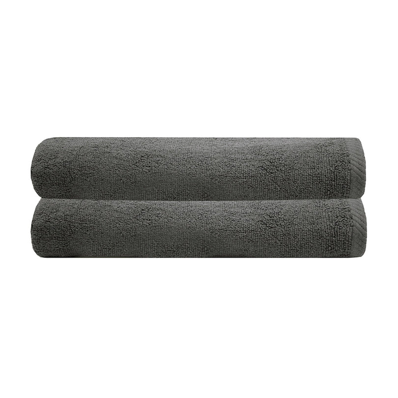 Chateau 2 Piece 500GSM Cotton Bath Towel Set Charcoal Manchester