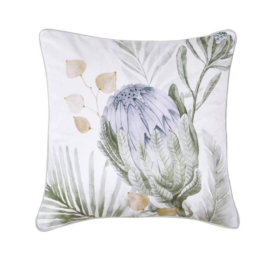 Evergreen 43x43cm Filled Velvet Cushion Sage Manchester Warehouse