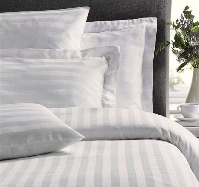 Satin Stripe Quilt Cover Set Range White – Manchester Warehouse