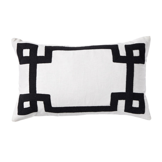 Linen Key 30x50cm Filled Cushion Black